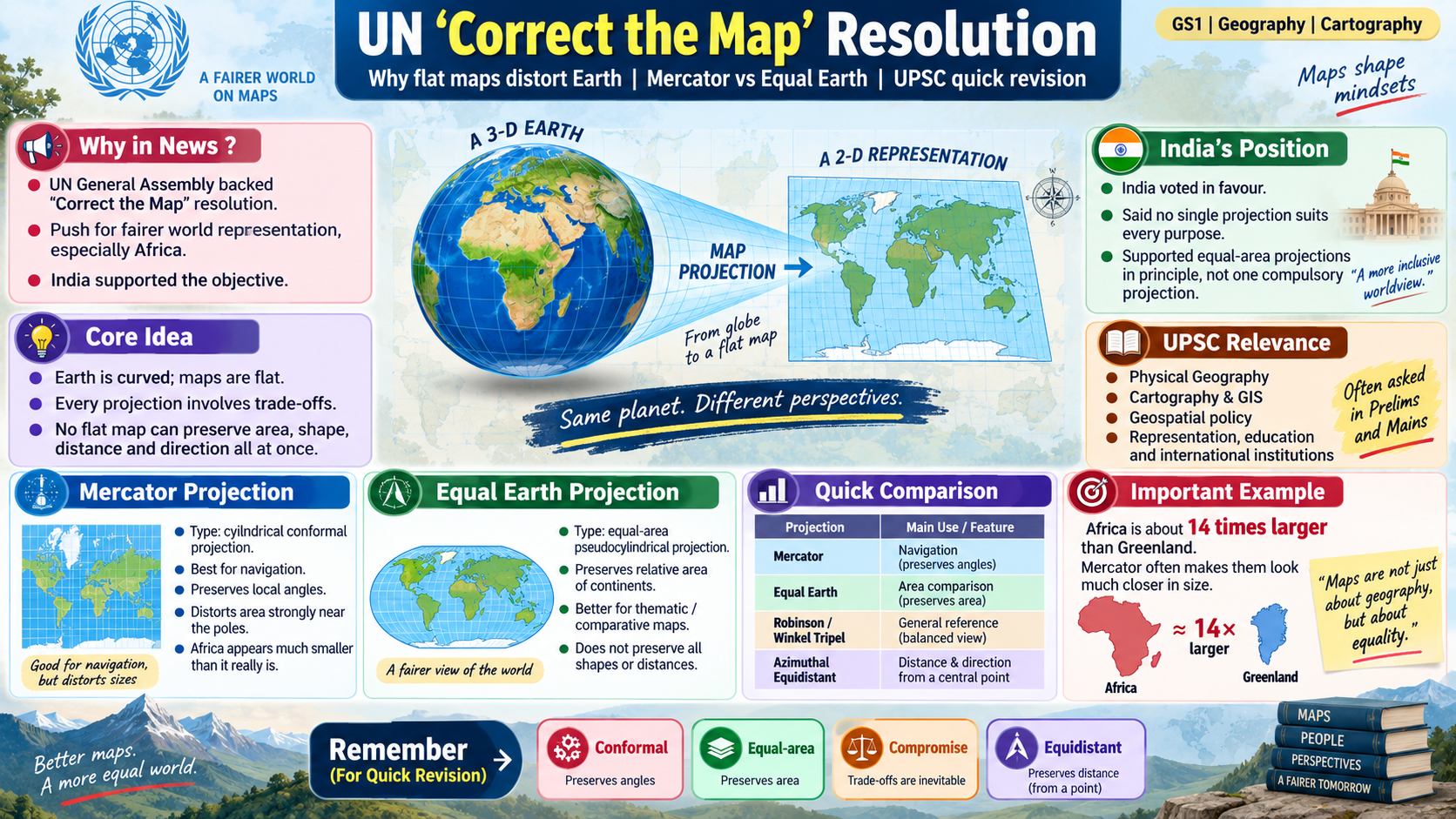 UN ‘Correct the Map’ Resolution: Mercator vs Equal Earth Projection Explained | International | GainingSun